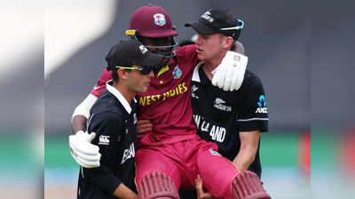 U19 वर्ल्ड कप: विंडीज क्रिकेटर मैकेंजी को चलने में हुई दिक्कत, न्यू जीलैंड के खिलाड़ियों ने गोदी में उठाया