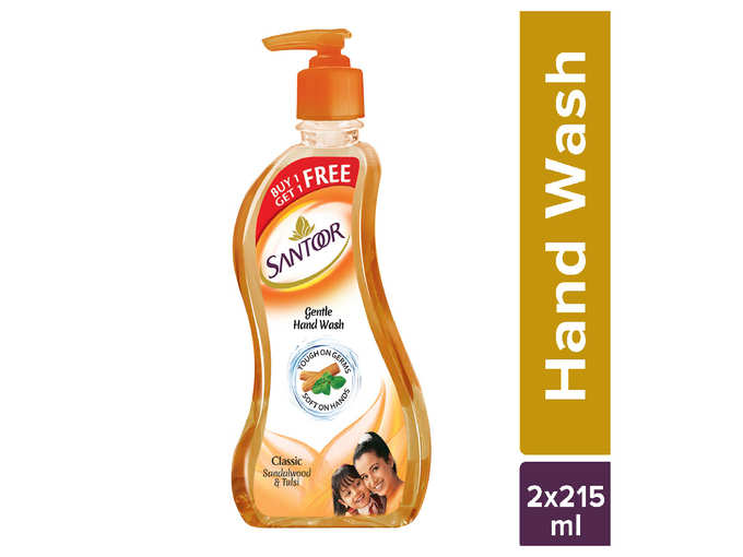 Santoor Hand wash Classic 215ml (Buy 1 Get 1 Free)