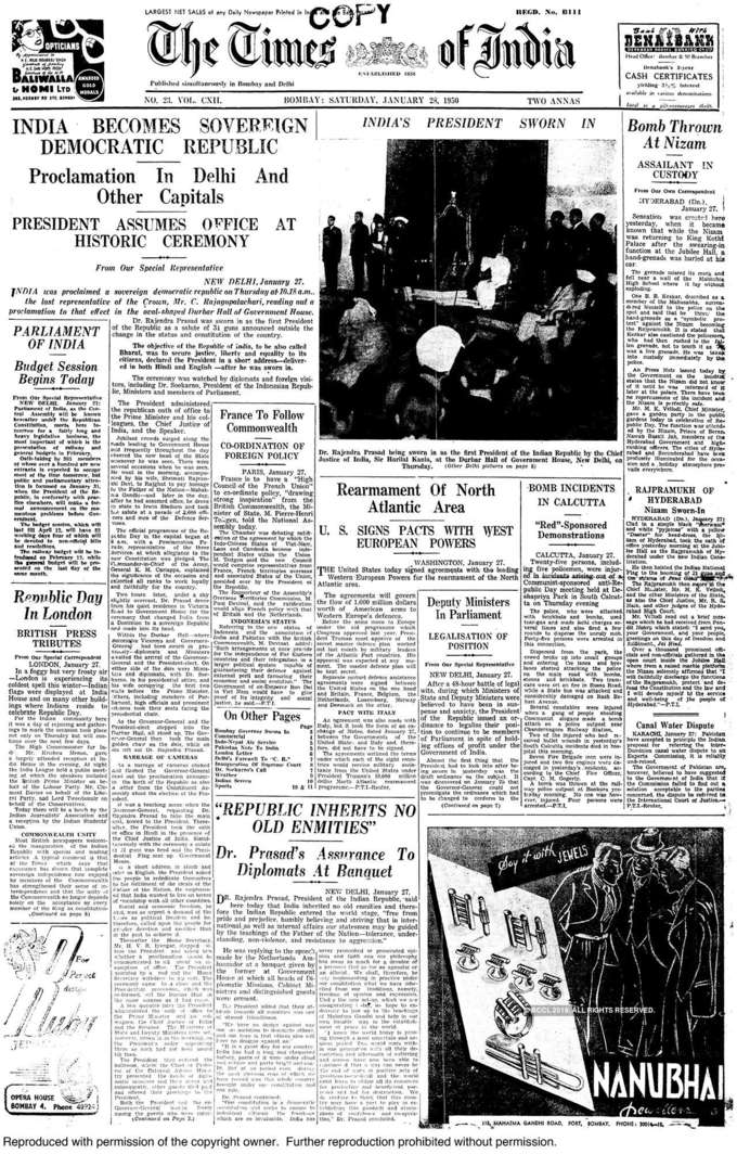 The Republic Day coverage through the years from The Times of India’s archives