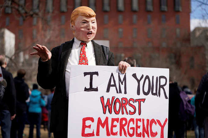 National emergency: Thousands join protest against Donald Trump