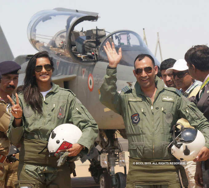 PV Sindhu flies in HAL’s Tejas in Bengaluru