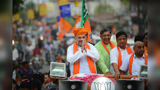 Amit Shah holds roadshow in Kalol...                                         