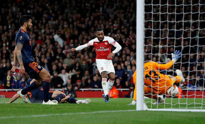 Lacazette scores twice against Valencia leading Arsenal to 3-1 victory