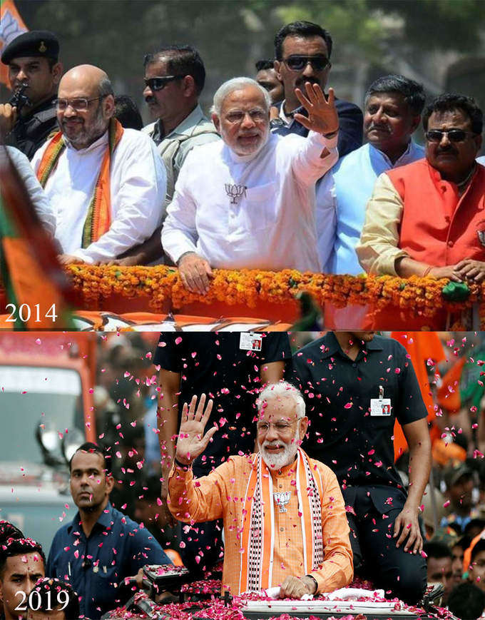 Varanasi: PM Narendra Modi’s mega roadshows in 2014 and 2019