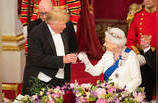 Donald Trump meets Queen Elizabeth amid protests