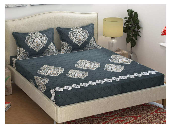 Cotton Double Bedsheet with 2 Pillow Covers