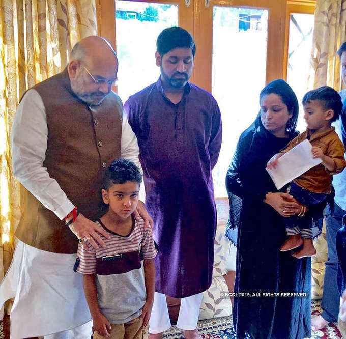 J&K: Amit Shah meets family of slain SHO Arshad Khan