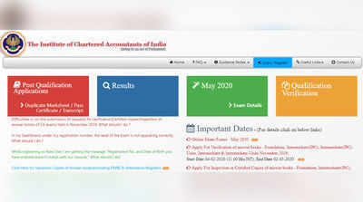 ICAI CA 2020 ಮೇ ತಿಂಗಳ ಪರೀಕ್ಷೆಗೆ ಆನ್‌ಲೈನ್‌ ಅರ್ಜಿ ಆರಂಭ..