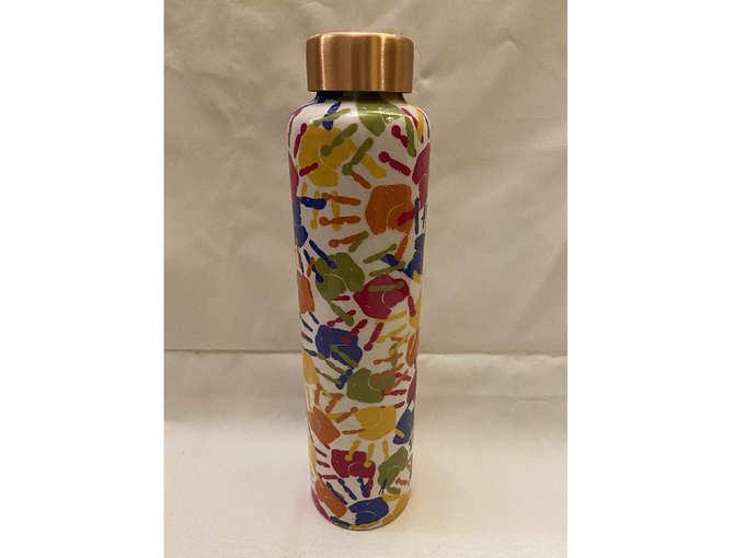 Designer Copper Water Bottle Premium Printed Meena