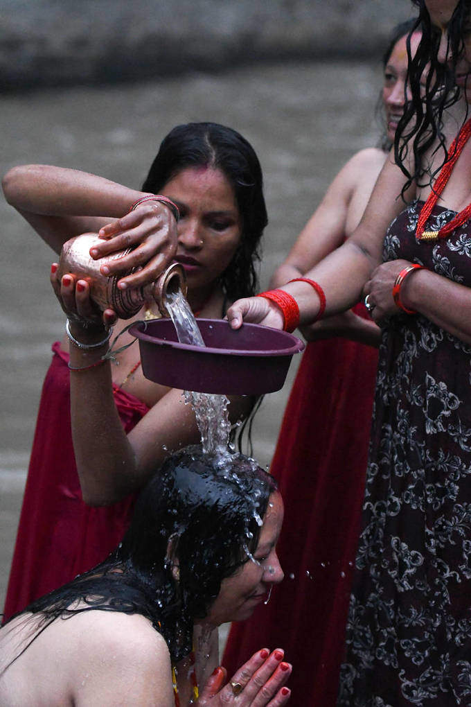 Hindu women in Nepal celebrate Teej festival