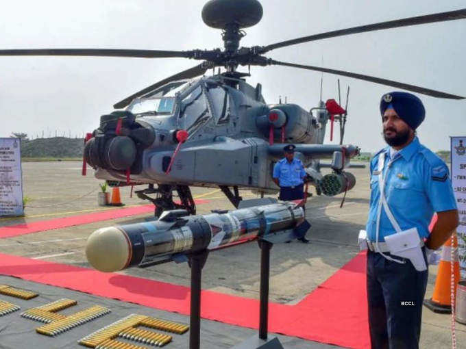 Pictures of Apache attack helicopters inducted in Indian Air Force