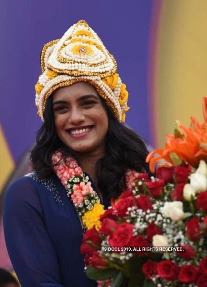 Spectacular pictures from PV Sindhu’s felicitation ceremonies