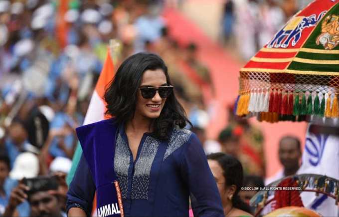 Spectacular pictures from PV Sindhu’s felicitation ceremonies