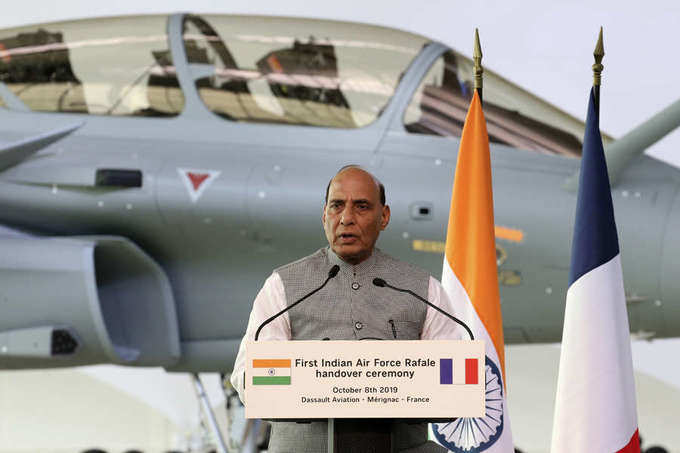 Rajnath receives IAF’s first Rafale fighter jet from France 