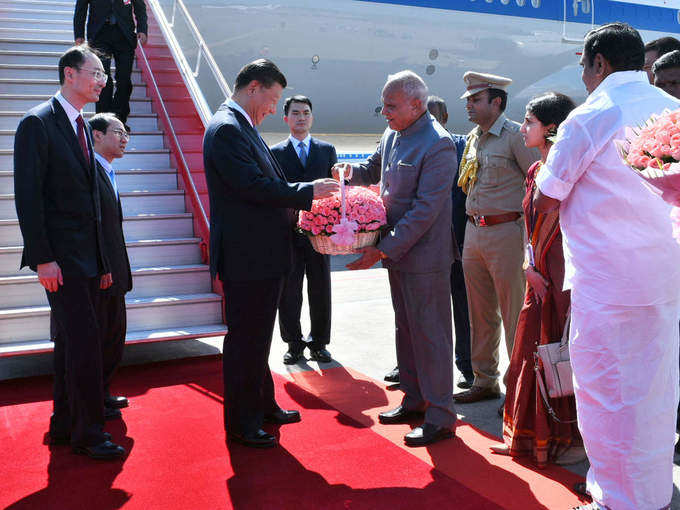 In pics: Chinese President Xi Jinping arrives in Chennai to a grand welcome 