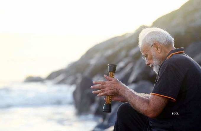 In pics: PM Narendra Modi seen with acupressure roller while plogging