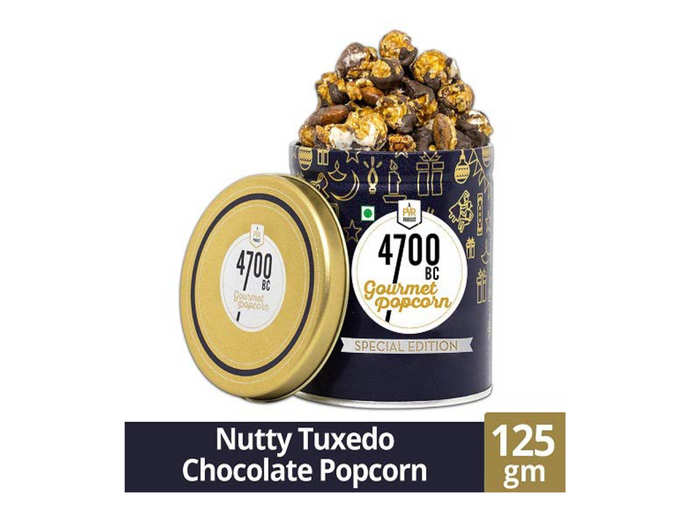 Nutty Tuxedo Chocolate Popcorn, Tin, 125g