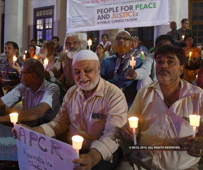 Ayodhya dispute: Candle light vigil for peace and harmony