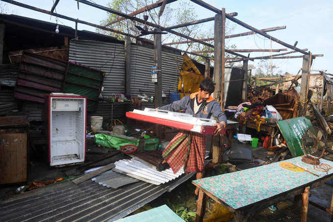 These pictures show the devastating impact of Cyclone Bulbul