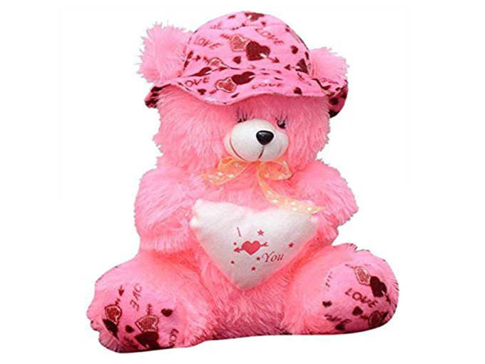 EMUTZ Garg Teddy Bear with Cap-40 Cm (Pink)