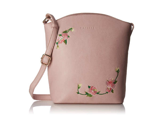 Caprese Elsy Women&#39;s Sling Bag (Powder Pink)