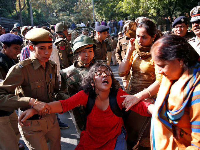 In pics: Scuffle breaks out between JNU students and Police