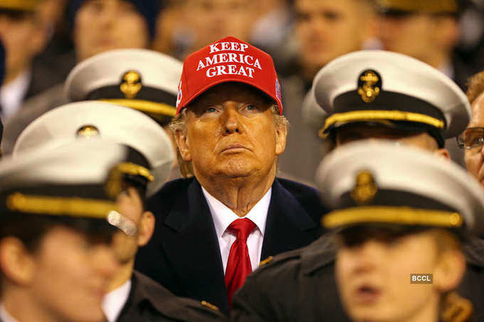 Donald Trump watches the Army-Navy game 