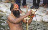 Devotional pictures from Magh Mela in Prayagraj