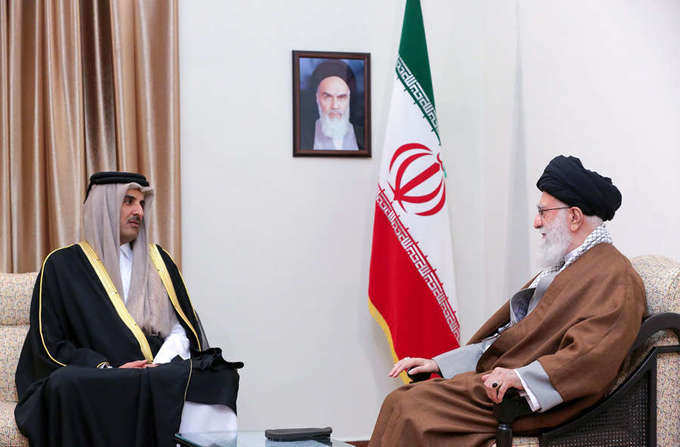 Qatar Amir meets Supreme Leader of Iran