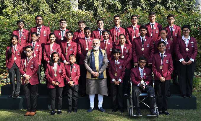 PM Modi meets Pradhan Mantri Rashtriya Bal Puraskar 2020 awardees 