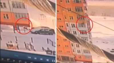 ટાવરના 9મા માળેથી બારીમાંથી નીચે પડી ગઈ મહિલા અને...જુઓ VIDEO