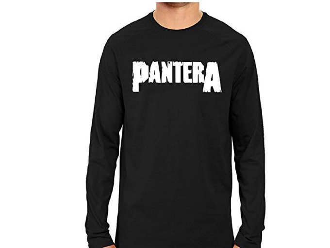 Pantera Mens Full Sleeve Ribbed Crewneck Cool Graphic Print T-Shirt