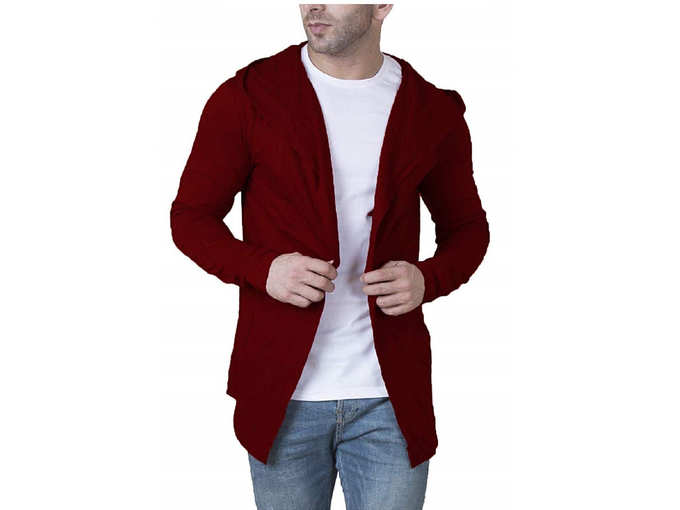 Mens Cotton Blend Hooded Cardigan