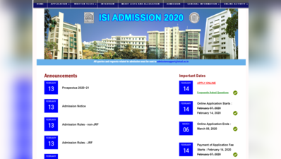 ISI Admission 2020: इंडियन स्टैस्टिटिकल इंस्टीट्यूट के एंट्रेंस के लिए रजिस्ट्रेशन शुरू, जानें पूरा प्रोसेस