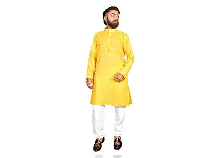 Creation Mens Cotton Treditional plain Kurta