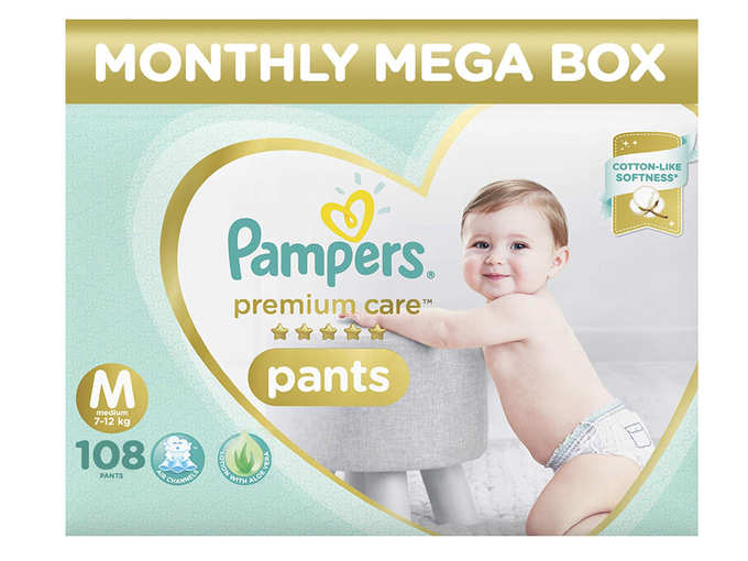Pampers Premium Care Pants Diapers Monthly Box Pack, Medium