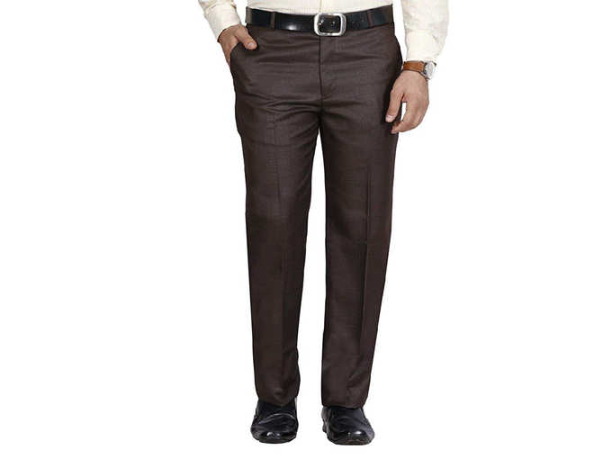 Men&#39;s Solid Formal Regular Fit PolyViscose Trousers