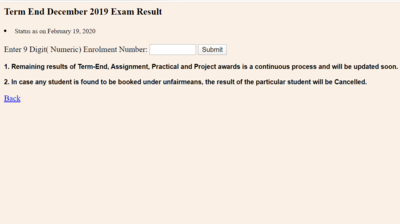 IGNOU Result Dec 2019: दिसंबर टर्म एंड परीक्षा का रिजल्ट जारी, इस डायरेक्ट लिंक से देखें