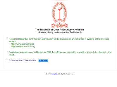 ICMAI Result 2020 Declared: फाउंडेशन/इंटर/फाइनल का रिजल्ट जारी, इस लिंक से देखें