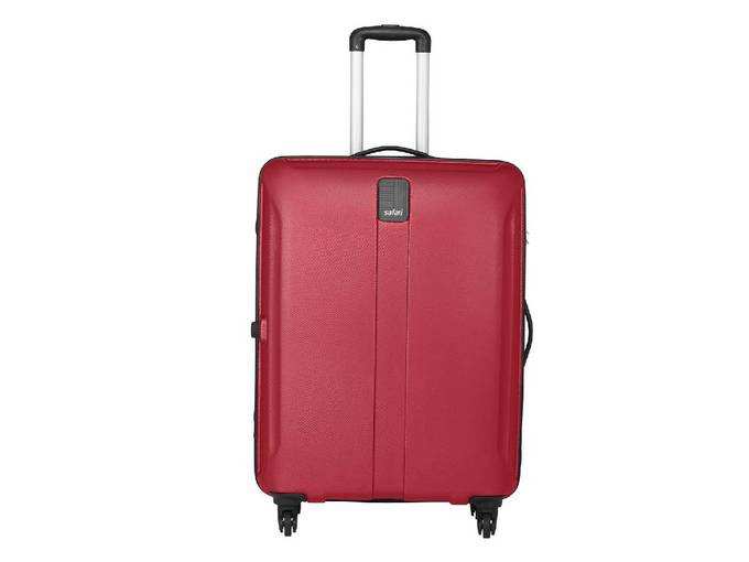 Polycarbonate Red Check-In 4 wheels Hard Suitcase