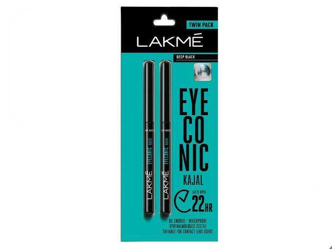 Lakme Eyeconic Kajal Twin Pack, Black,