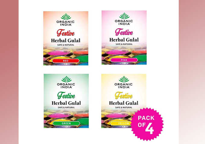 ORGANIC INDIA Herbal Colour Holi Gulal Pack