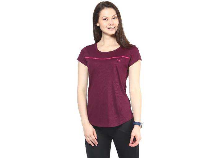 berge&#39; Women&#39;s Instadry Round Neck Wine Tee