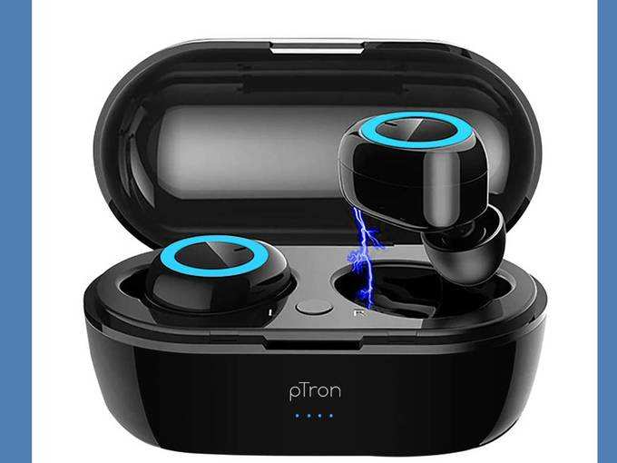 pTron Bassbuds in-Ear True Wireless Bluetooth Headphones (TWS) with Mic - (Black)