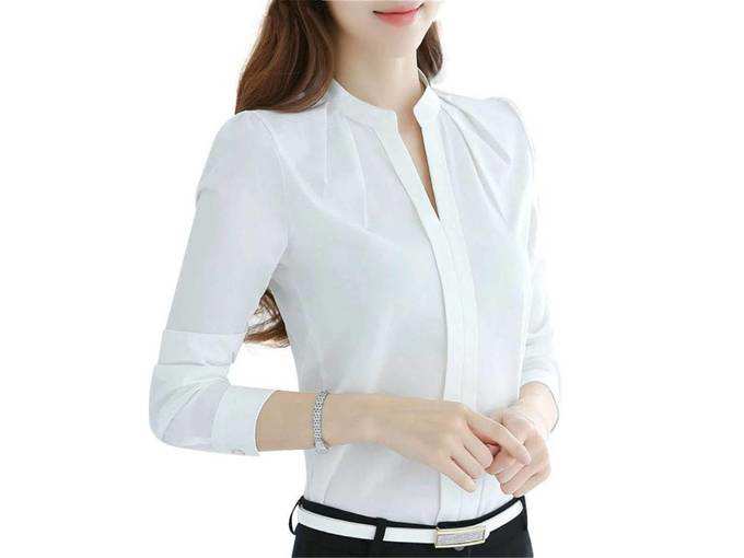Women Blouse Long Sleeve Office Lady Shirt Women Tops