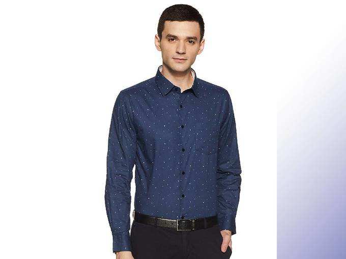 Mens Printed Slim Fit Formal Shirt