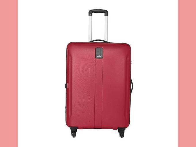 Safari Thorium Sharp Antiscratch 66 Cms Polycarbonate Red Check-In 4 wheels Hard Suitcase