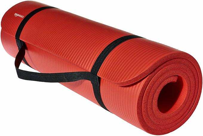 AmazonBasics 13mm Extra Thick Yoga and Exercise Mat with Carrying Strap