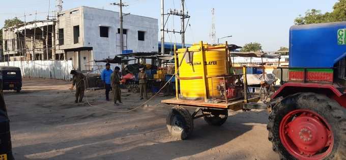 ಬಳ್ಳಾರಿಯಲ್ಲಿ ಬ್ಲೀಚಿಂಗ್‌ ಸಿಂಪರಣೆ