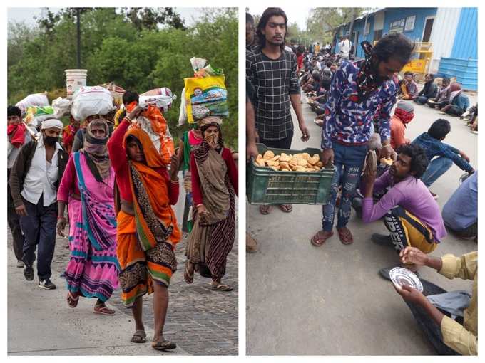 भारत बंद: कहीं पैदल ही घर चल दिए कामगार, कहीं मदद को उठे हाथ